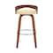 Armen Living Sonia 30" Bar Height Swivel Cream Faux Leather and Walnut Wood Bar Stool LCSOBACRWA30 - alternate 4